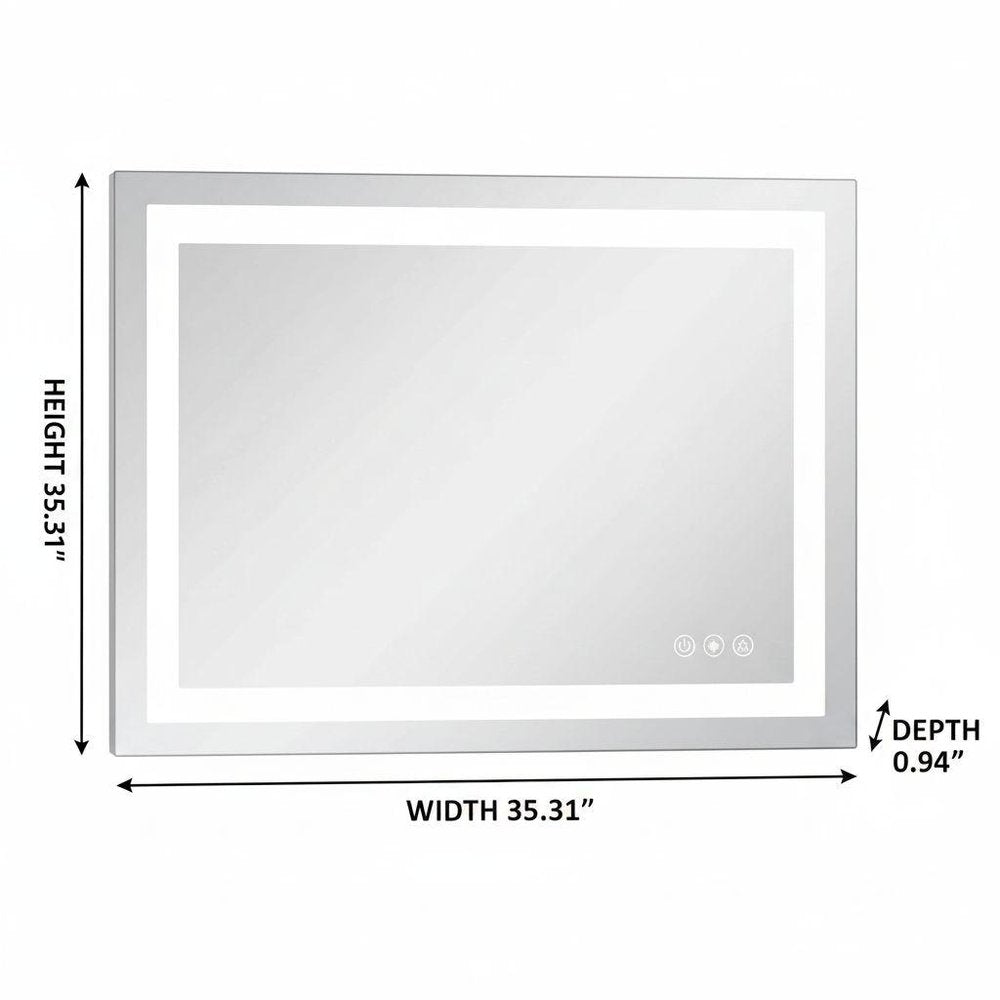 35" Lighted Frameless Bathroom Vanity Mirror — view 8
