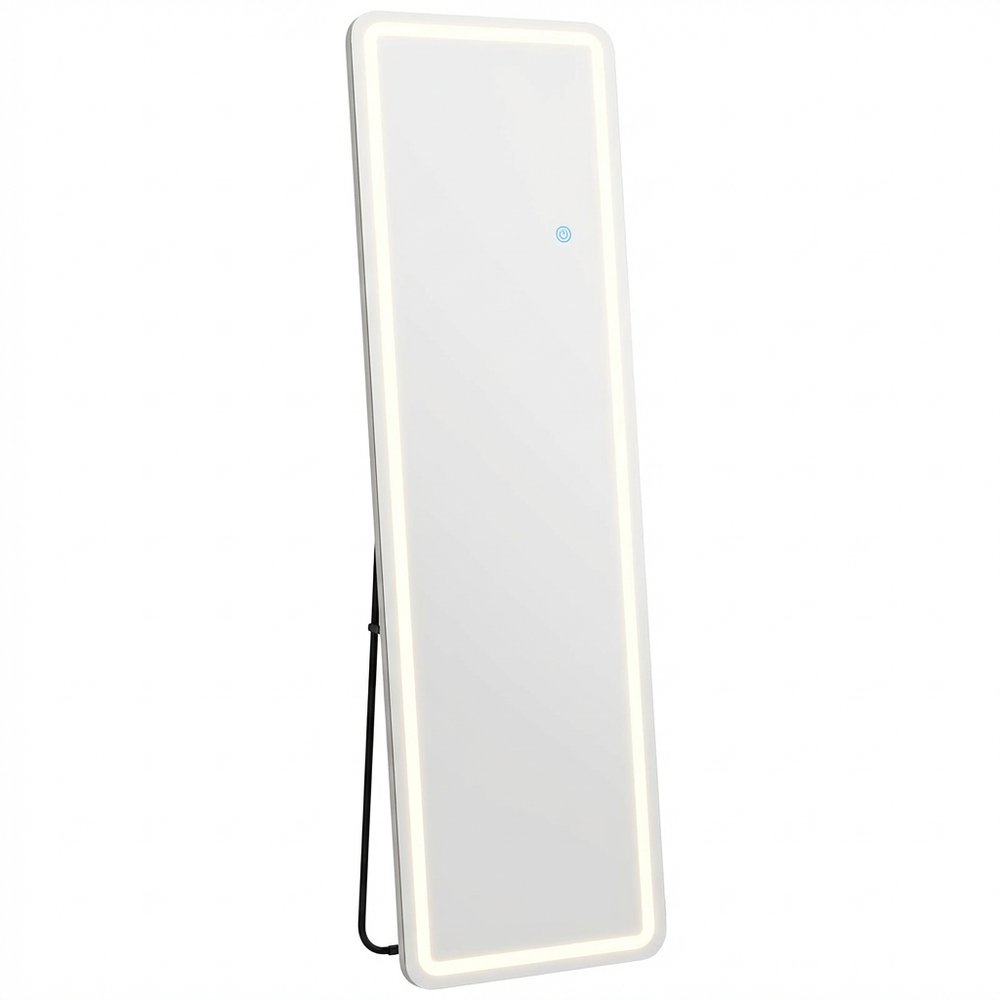 60" Silver Lighted Freestanding And Wall Mounted Framed Full Length Mirror — view 1