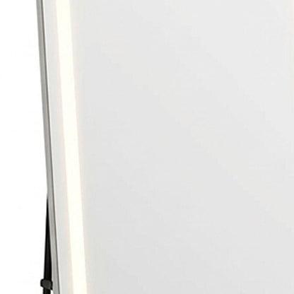 70" Silver Lighted Freestanding And Wall Mounted Framed Full Length Mirror