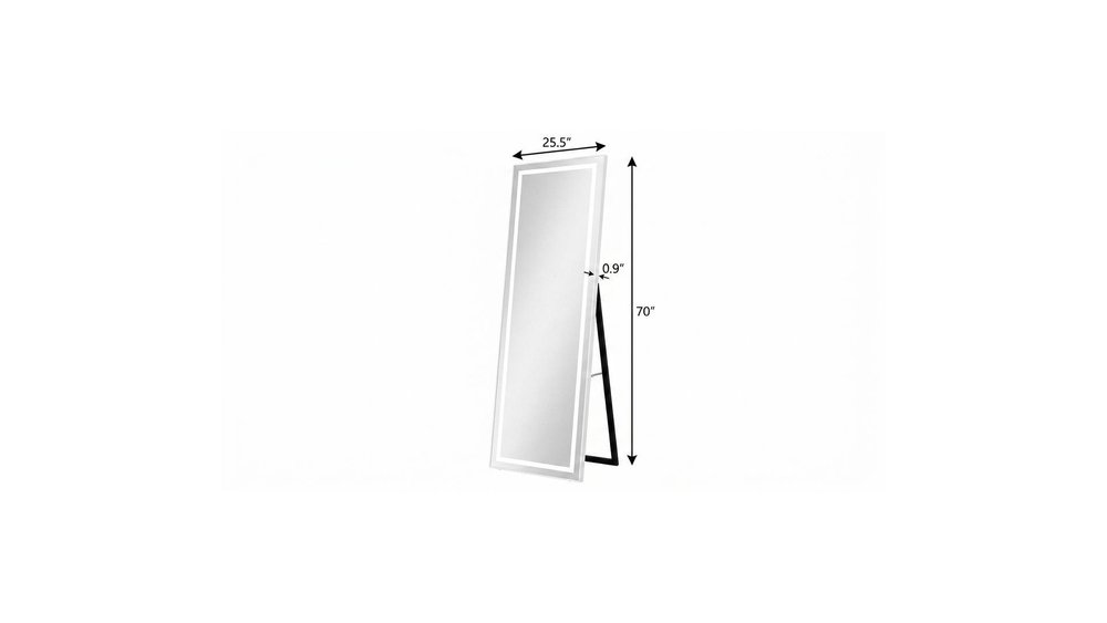 70" Silver Lighted Freestanding And Wall Mounted Framed Full Length Mirror — view 4
