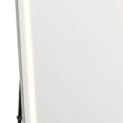 70" Silver Lighted Freestanding And Wall Mounted Framed Full Length Mirror