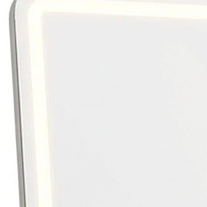 64" Silver Lighted Wall Mounted And Freestanding Framed Full Length Mirror