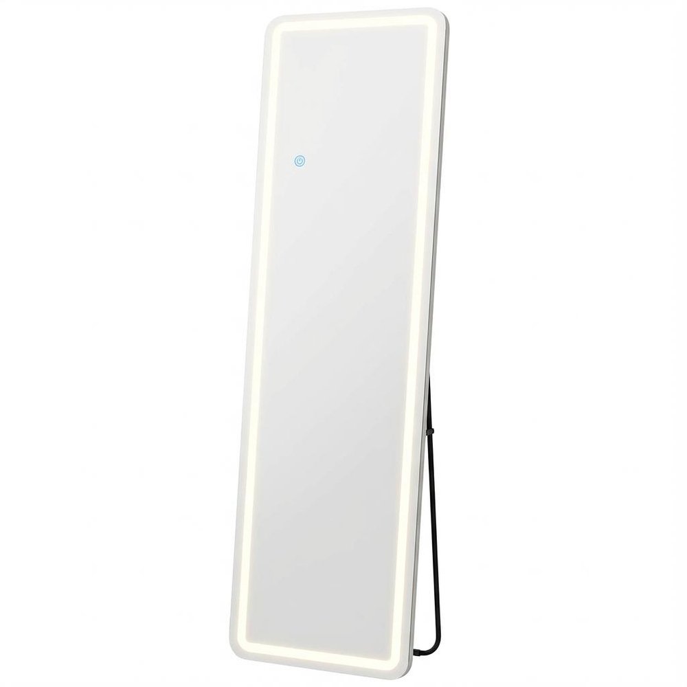64" Silver Lighted Wall Mounted And Freestanding Framed Full Length Mirror — view 5