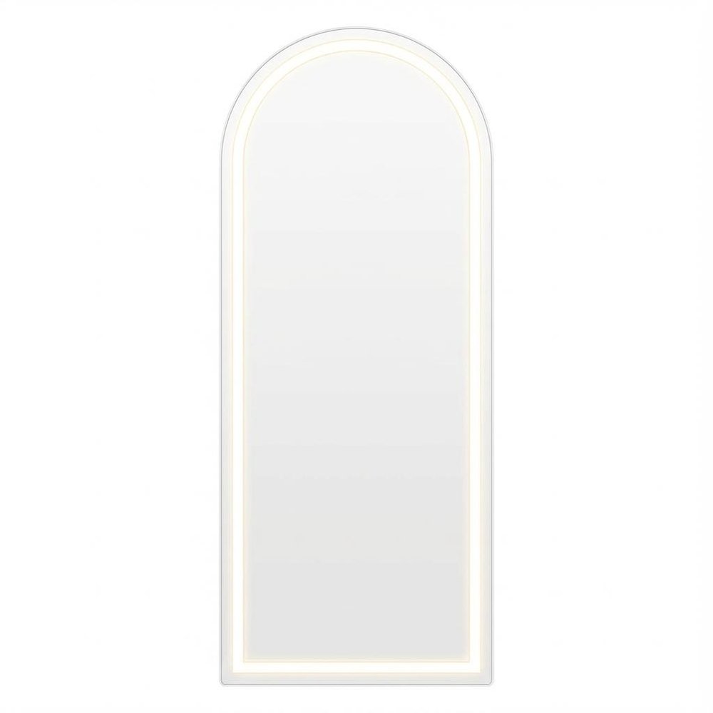 63" Silver Arch Lighted Freestanding And Wall Mounted Framed Full Length Mirror — view 6