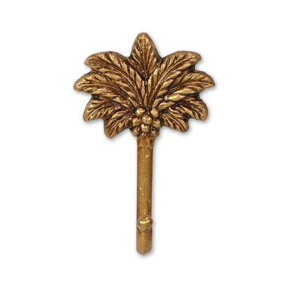 4" Antiqued Gold Cast Iron Palm Tree Wall Hook HomeRoots