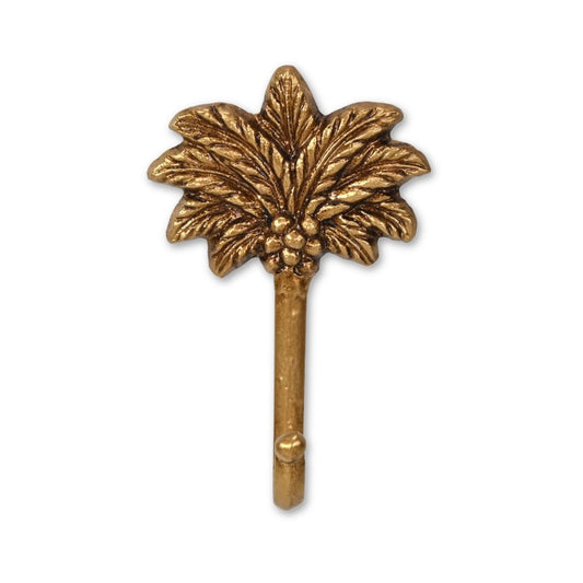 4" Antiqued Gold Cast Iron Palm Tree Wall Hook HomeRoots