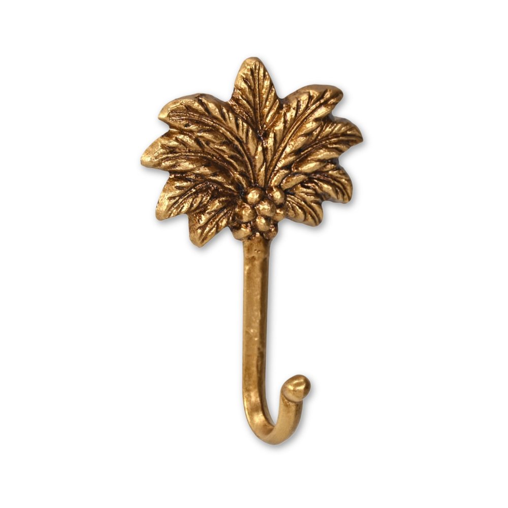 4" Antiqued Gold Cast Iron Palm Tree Wall Hook HomeRoots