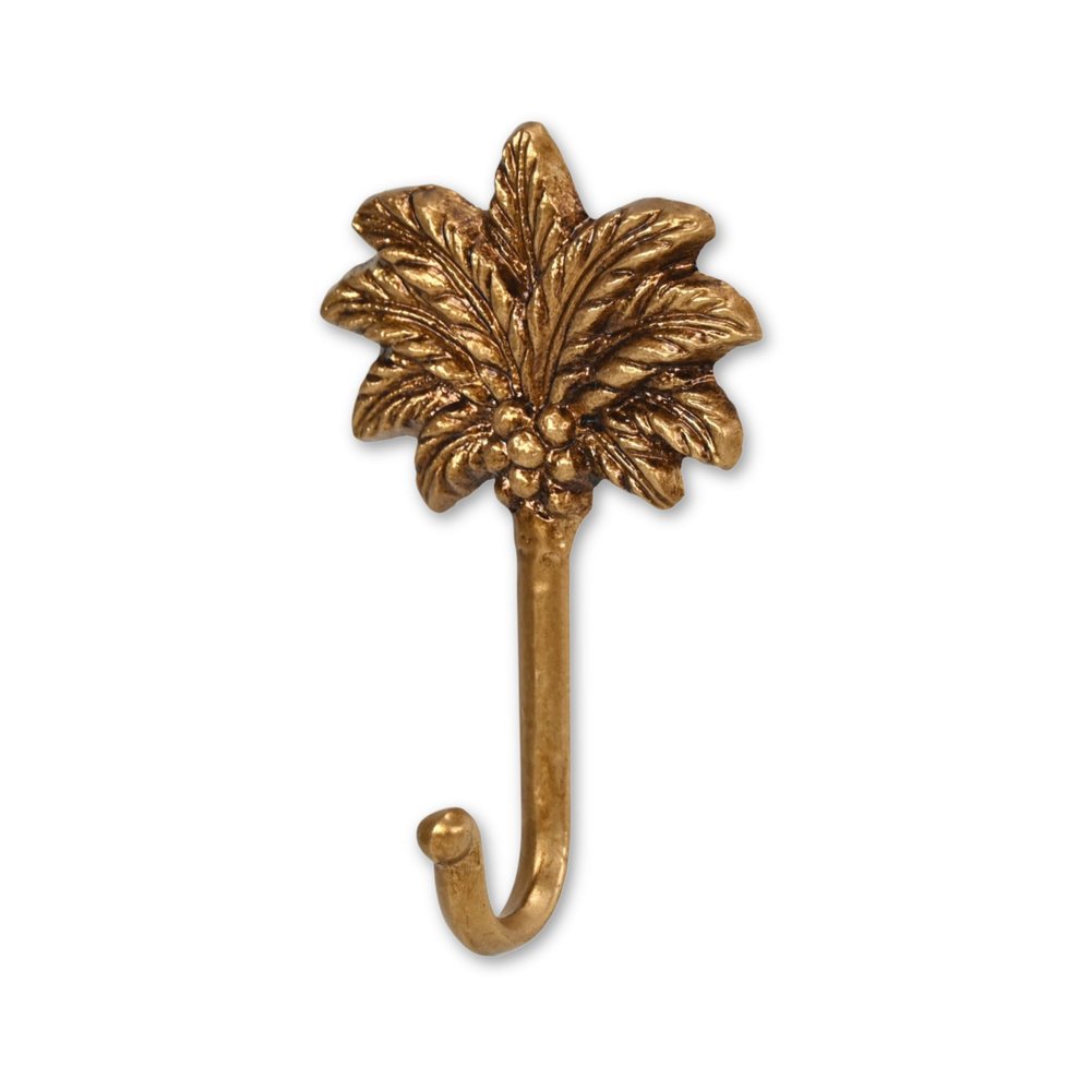 4" Antiqued Gold Cast Iron Palm Tree Wall Hook HomeRoots