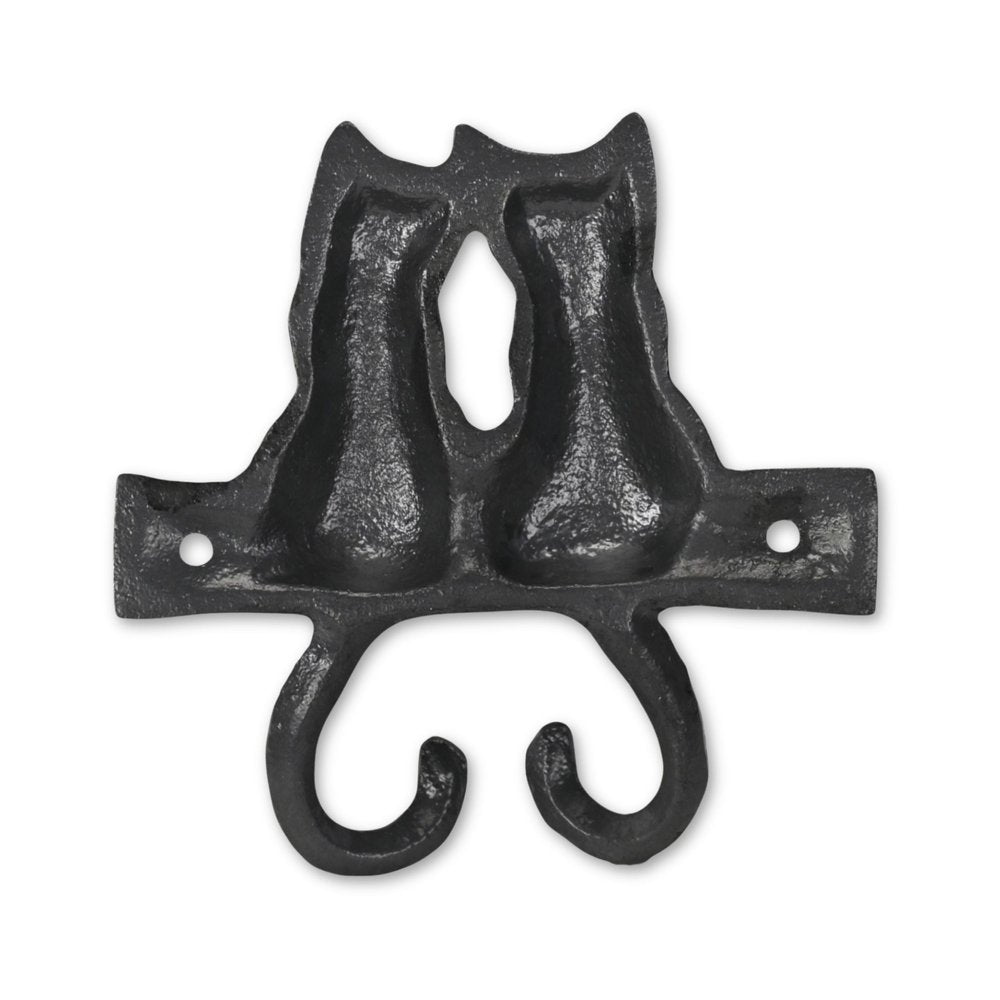 Two Hook 5" Black Cast Iron Cats Wall Hook — view 4