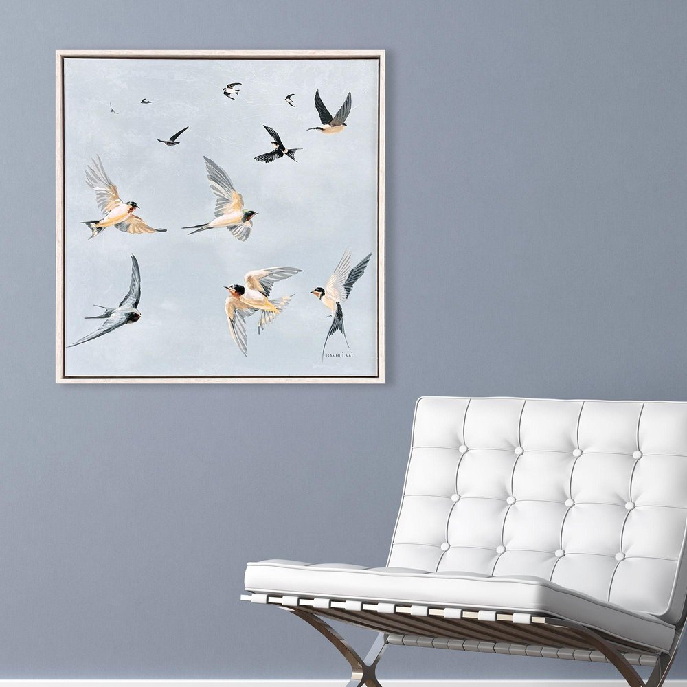 Swifts Distressed White Floater Frame Wall Art — view 2