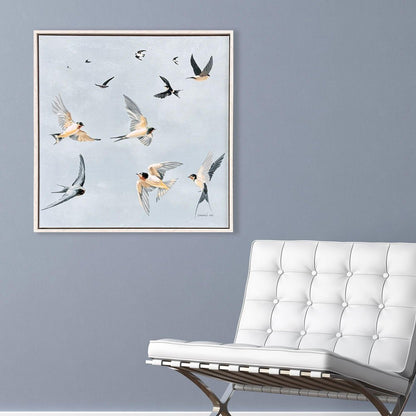 Swifts Distressed White Floater Frame Wall Art HomeRoots