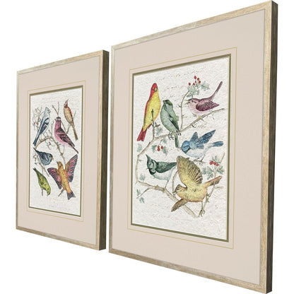 Set Of Two Bird Variety Set of Set Silver Framed Wall Art HomeRoots