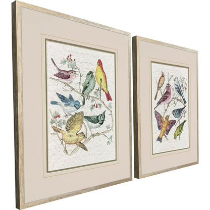 Set Of Two Bird Variety Set of Set Silver Framed Wall Art HomeRoots