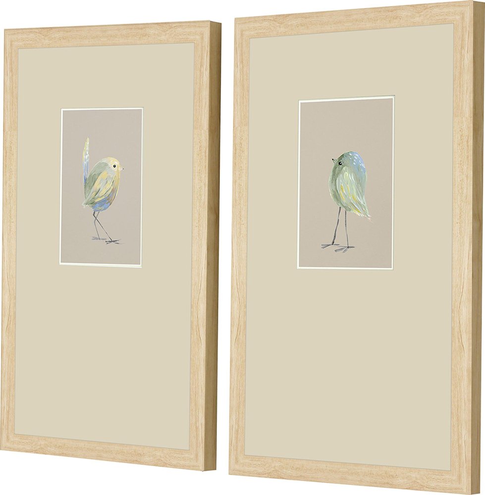 Set Of Two Sweet Chickadee Set of Set Brown Framed Wall Art — view 4