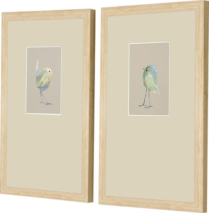 Set Of Two Sweet Chickadee Set of Set Brown Framed Wall Art HomeRoots
