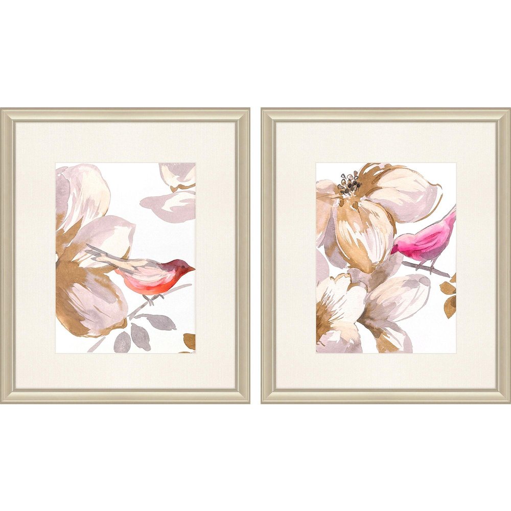 Set Of Two Bird Chatter Set of Set Gold Framed Wall Art — view 2