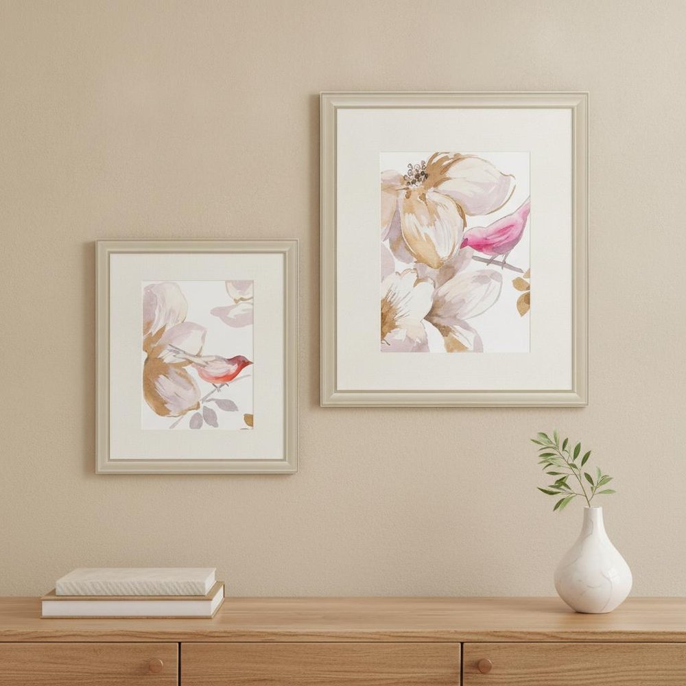 Set Of Two Bird Chatter Set of Set Gold Framed Wall Art HomeRoots