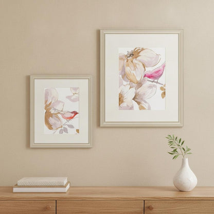 Set Of Two Bird Chatter Set of Set Gold Framed Wall Art HomeRoots