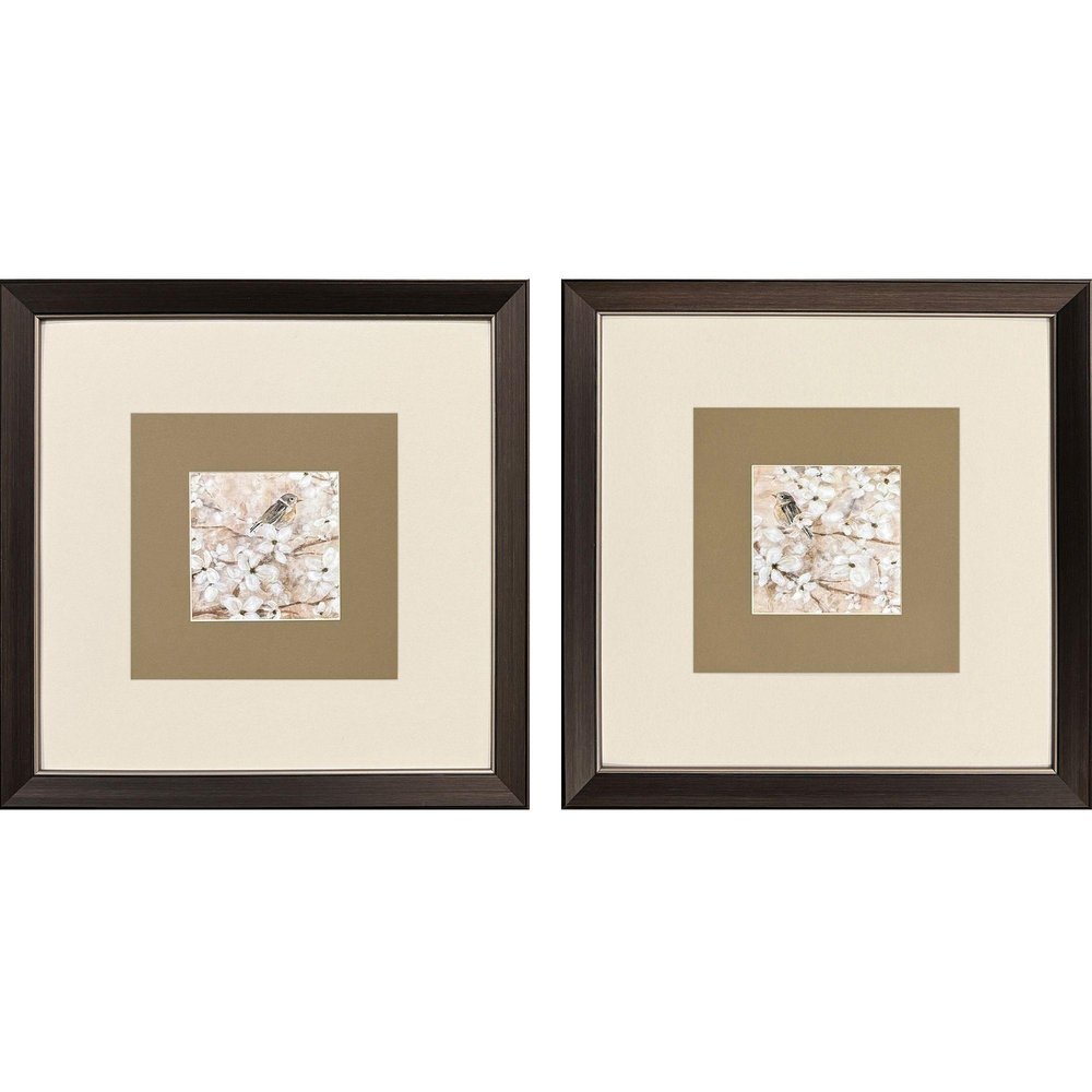 Set Of Two Fragrant Perch Set of Set Brown Framed Wall Art HomeRoots