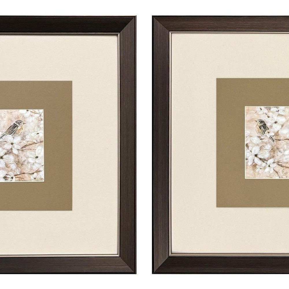Set Of Two Fragrant Perch Set of Set Brown Framed Wall Art HomeRoots