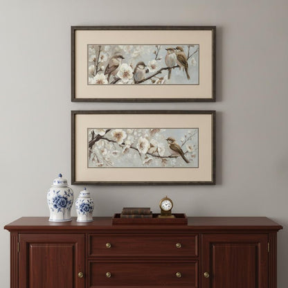 Set Of Two Whispers of Spring Set of Set Brown Framed Wall Art HomeRoots