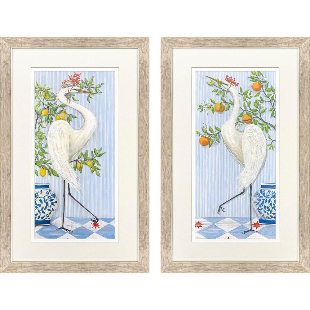 Set Of Two Coastal Crowns Set of Set Brown Framed Wall Art HomeRoots