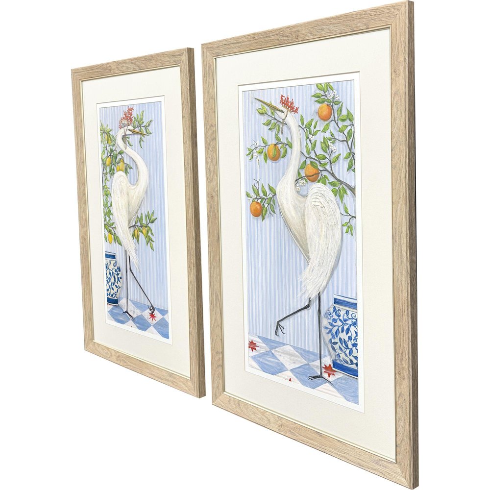 Set Of Two Coastal Crowns Set of Set Brown Framed Wall Art HomeRoots