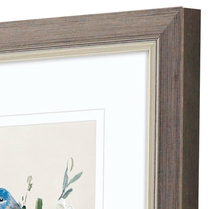 Set Of Two Bluebird Happy Set of Set Silver Framed Wall Art HomeRoots