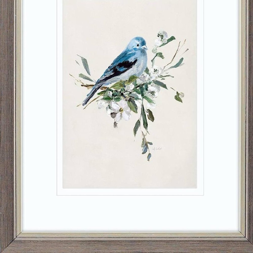 Set Of Two Bluebird Happy Set of Set Silver Framed Wall Art — view 3