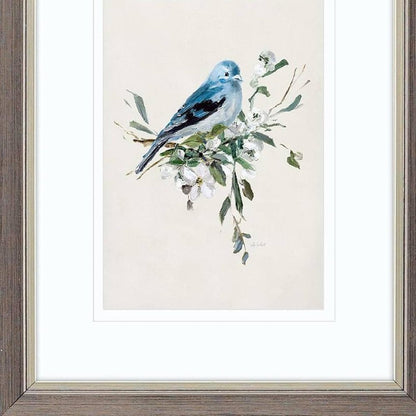 Set Of Two Bluebird Happy Set of Set Silver Framed Wall Art HomeRoots