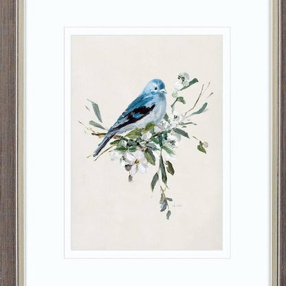 Set Of Two Bluebird Happy Set of Set Silver Framed Wall Art HomeRoots