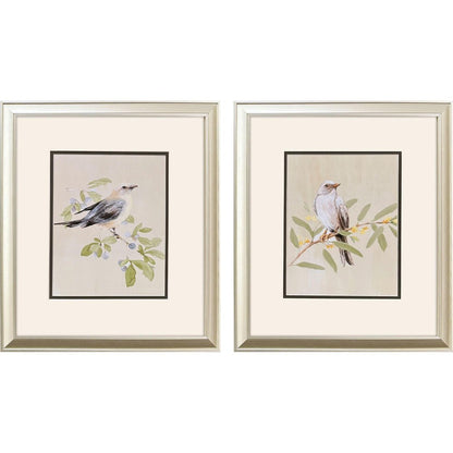 Set Of Two Botanical Birds Set of Set Gold Framed Wall Art HomeRoots
