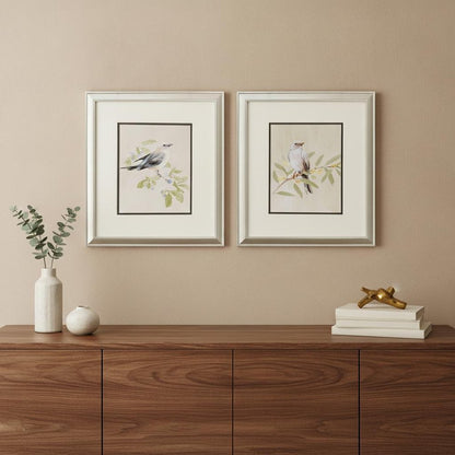 Set Of Two Botanical Birds Set of Set Gold Framed Wall Art HomeRoots