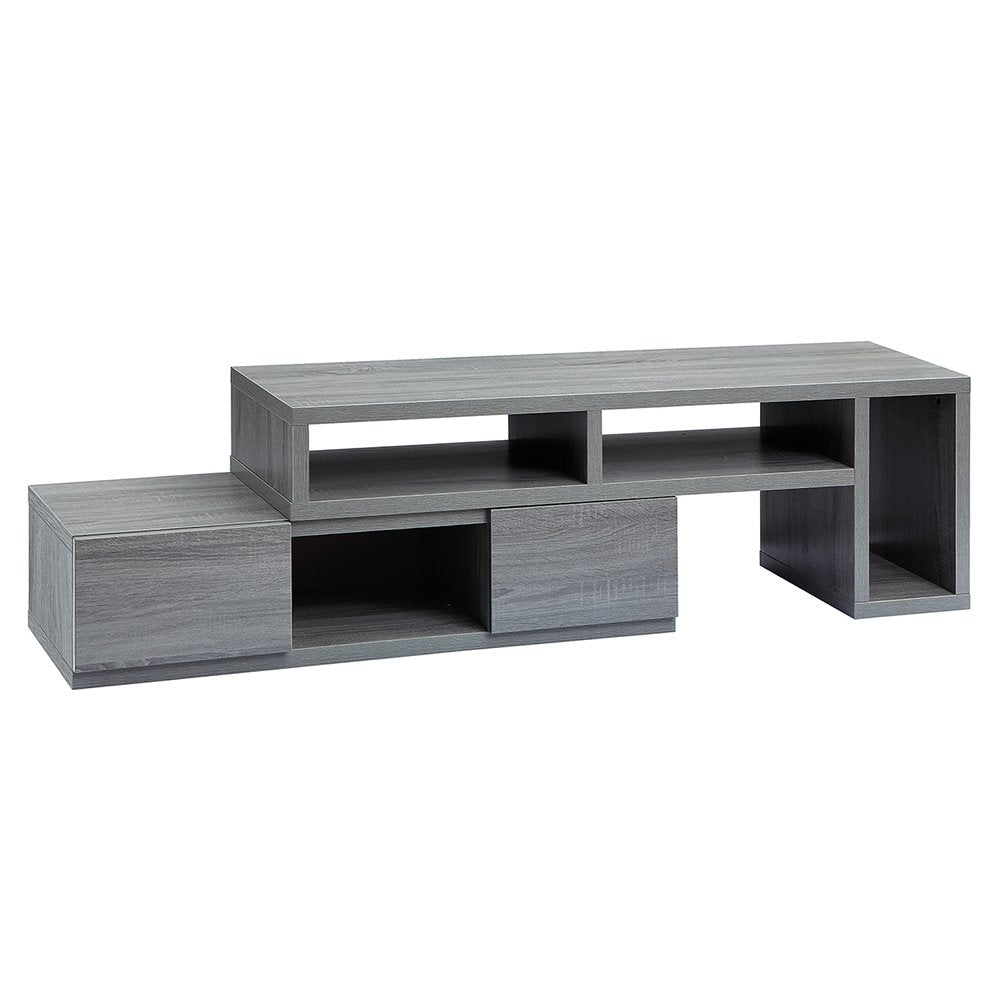 83" Gray Wood Enclosed and Open Storage TV Stand — view 1
