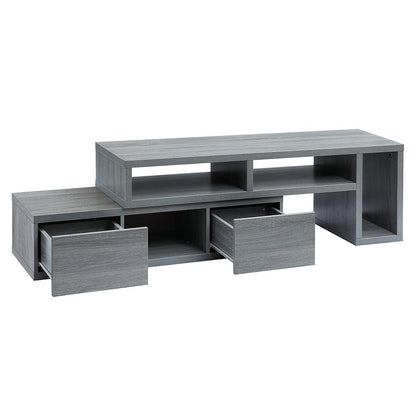 83" Gray Wood Enclosed and Open Storage TV Stand