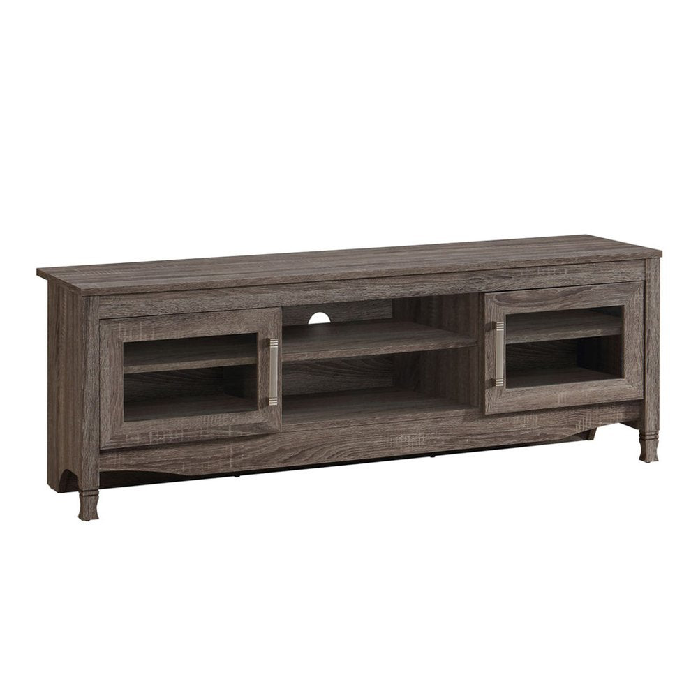 53" Gray Wood Enclosed and Open Storage TV Stand — view 1