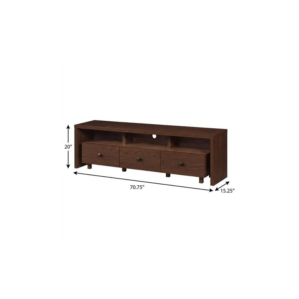 71" Brown Wood Enclosed and Open Storage TV Stand — view 7