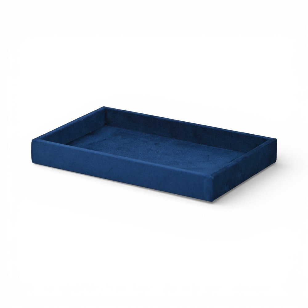 9" Blue Velvet Handmade Trinket Tray HomeRoots