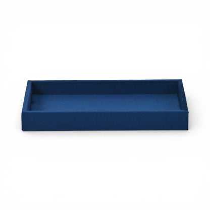 9" Cream Wood And Velvet Handmade Trinket Tray