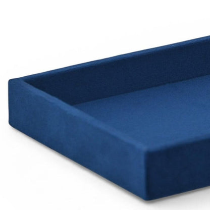 9" Cream Wood And Velvet Handmade Trinket Tray