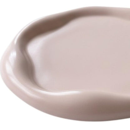 7" Pale Pink Resin Handmade Round Trinket Tray HomeRoots