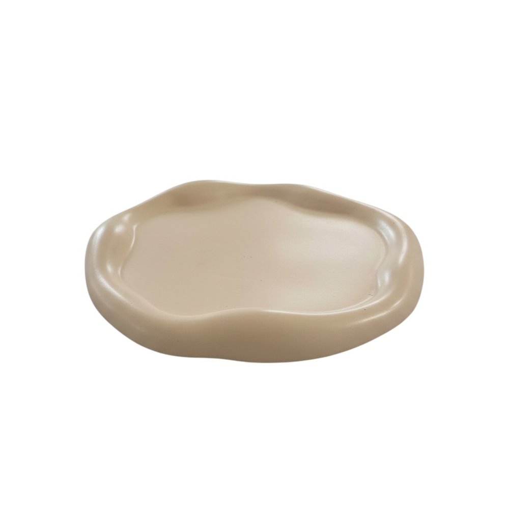 7" Pale Pink Resin Handmade Round Trinket Tray — view 8