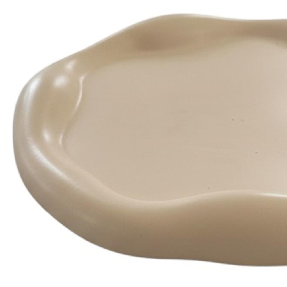 7" Pale Pink Resin Handmade Round Trinket Tray — view 11