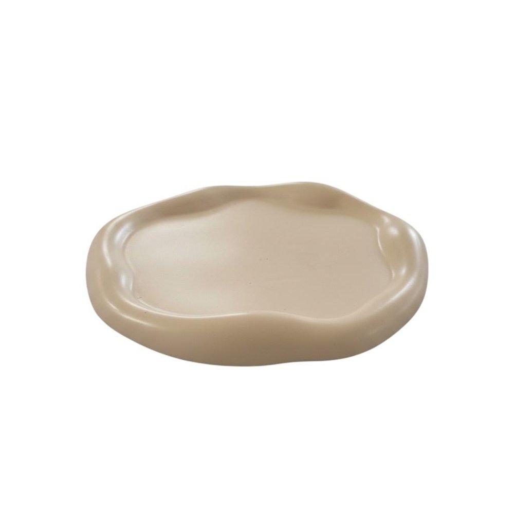 7" Pale Pink Resin Handmade Round Trinket Tray — view 9