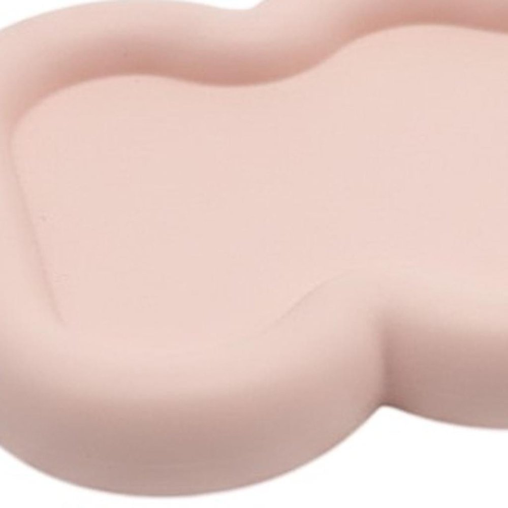 7" Pale Pink Resin Handmade Scalloped Trinket Tray — view 4