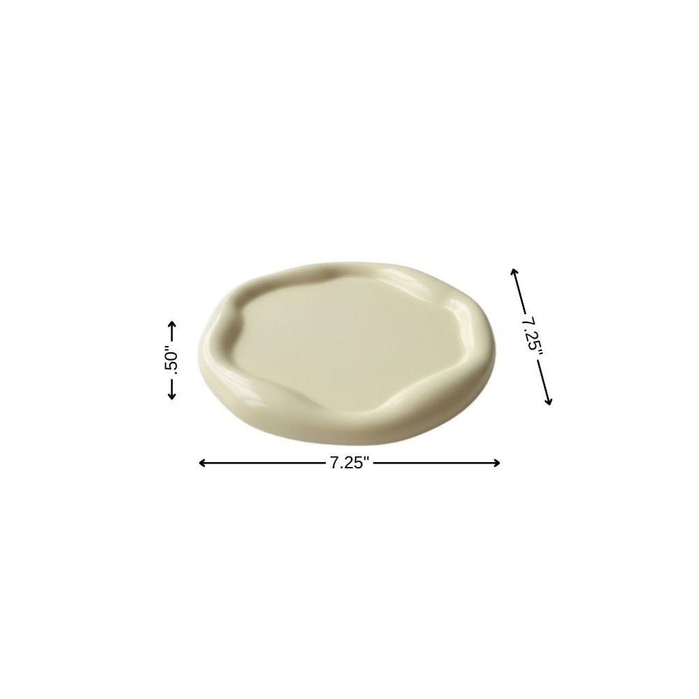 7" Pale Pink Resin Handmade Round Trinket Tray — view 17