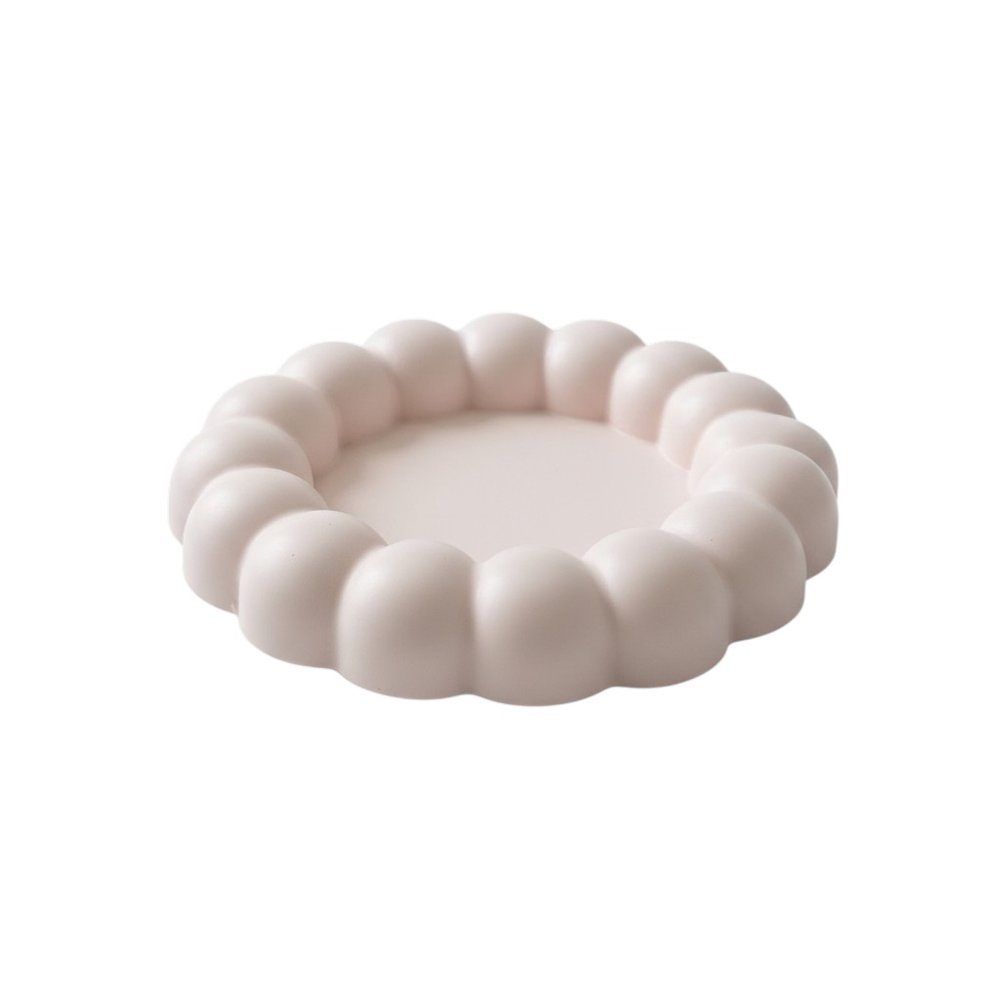 5" Pale Pink Resin Handmade Round Trinket Tray HomeRoots