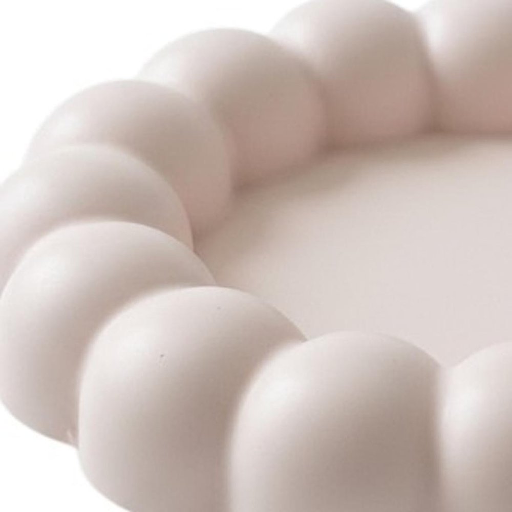 5" Pale Pink Resin Handmade Round Trinket Tray — view 4