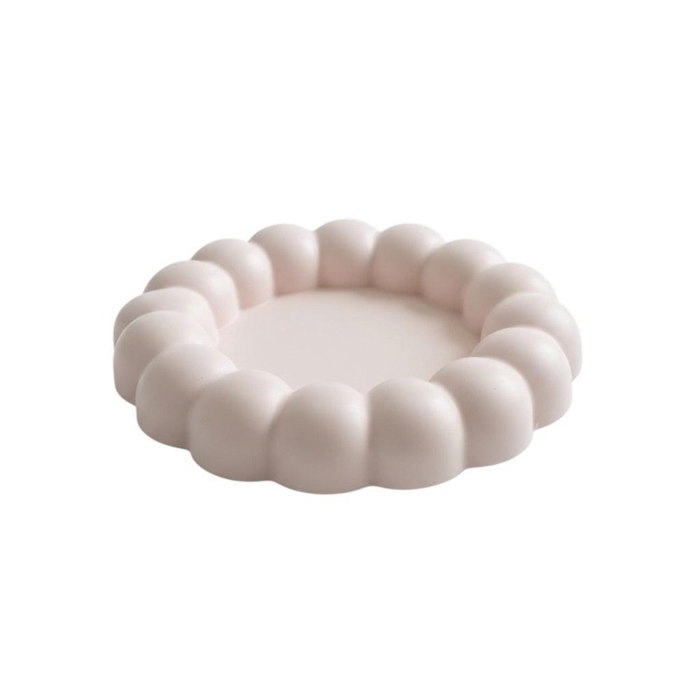5" Pale Pink Resin Handmade Round Trinket Tray — view 6