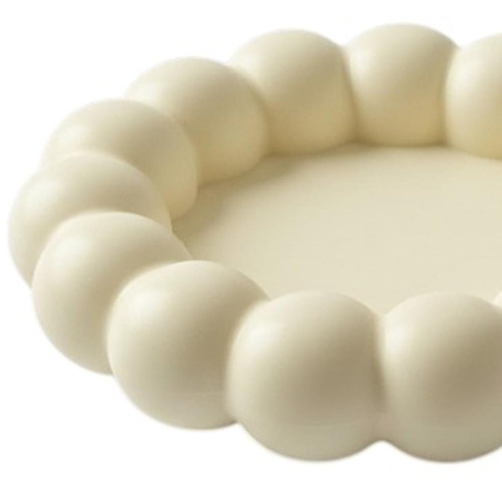 5" Pale Pink Resin Handmade Round Trinket Tray — view 9